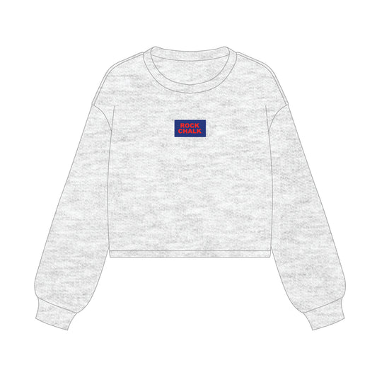 The Becca Boxy Crewneck Rock Chalk Woven Label | Ash