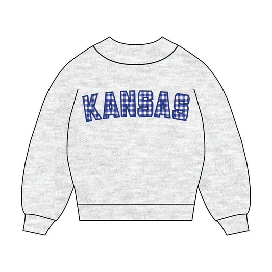 The Mallory Gingham Mockneck Kansas | Ash