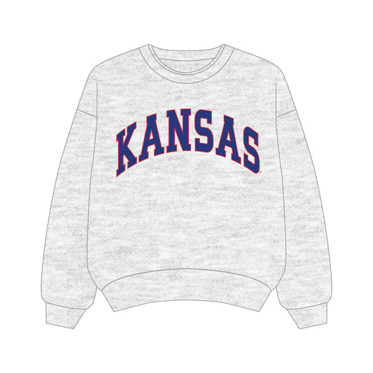 The Olivia Oversized Crewneck Kansas | Youth Ash