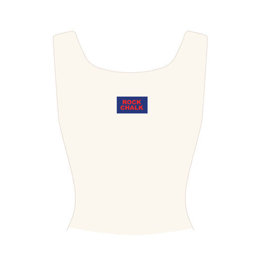 The Alli Ribbed Tank Rock Chalk Woven Label | Bone