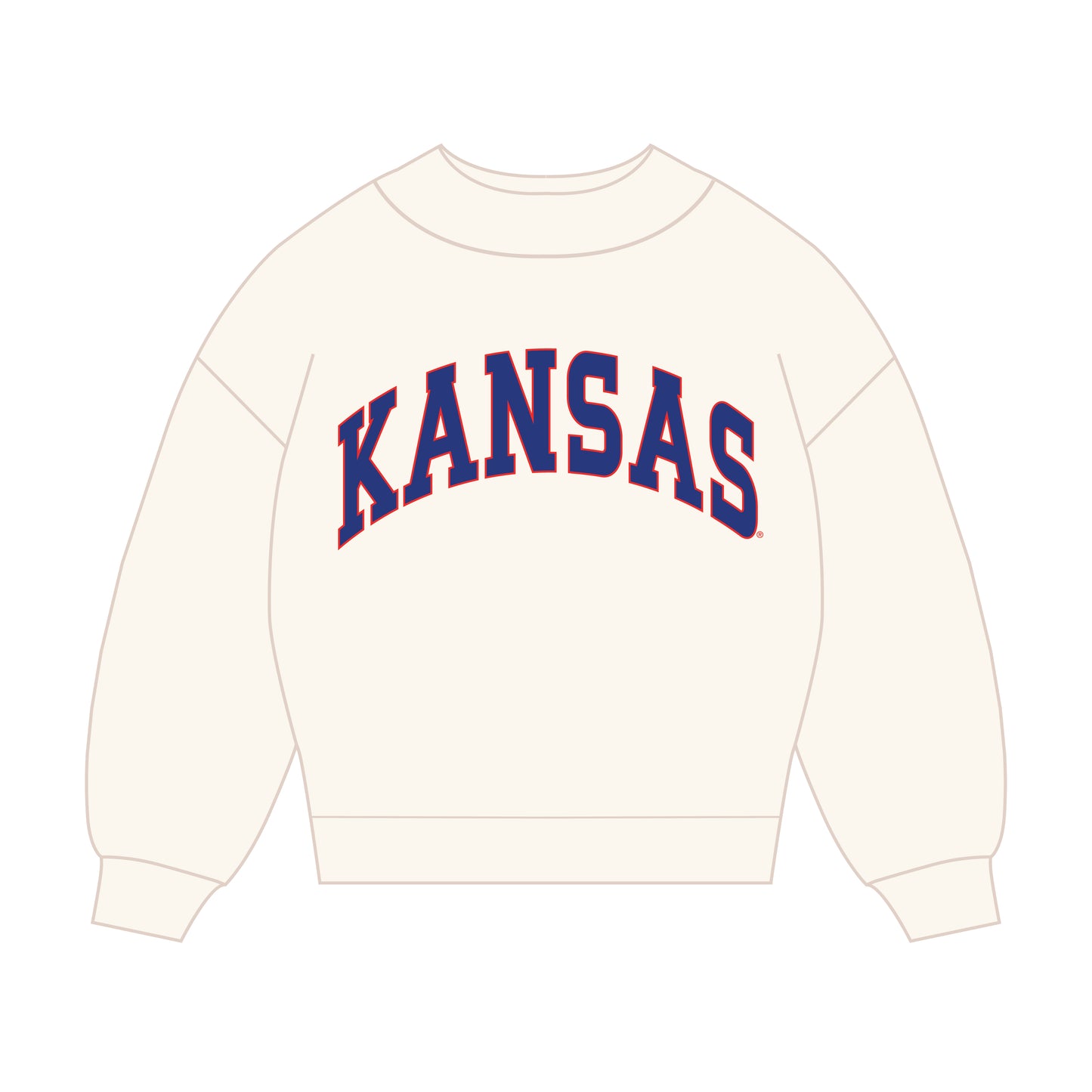The Madi Classic Mockneck Kansas Applique | Bone