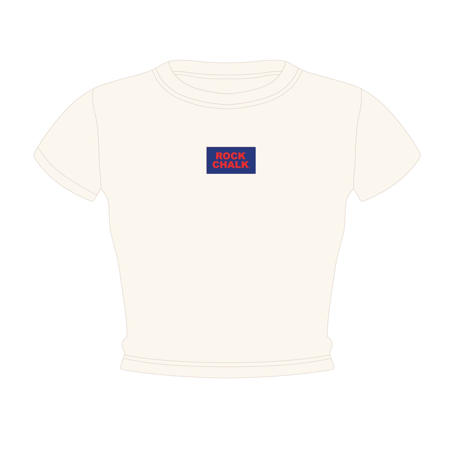 The Raegan Ribbed Baby Tee Rock Chalk Woven Label | Bone