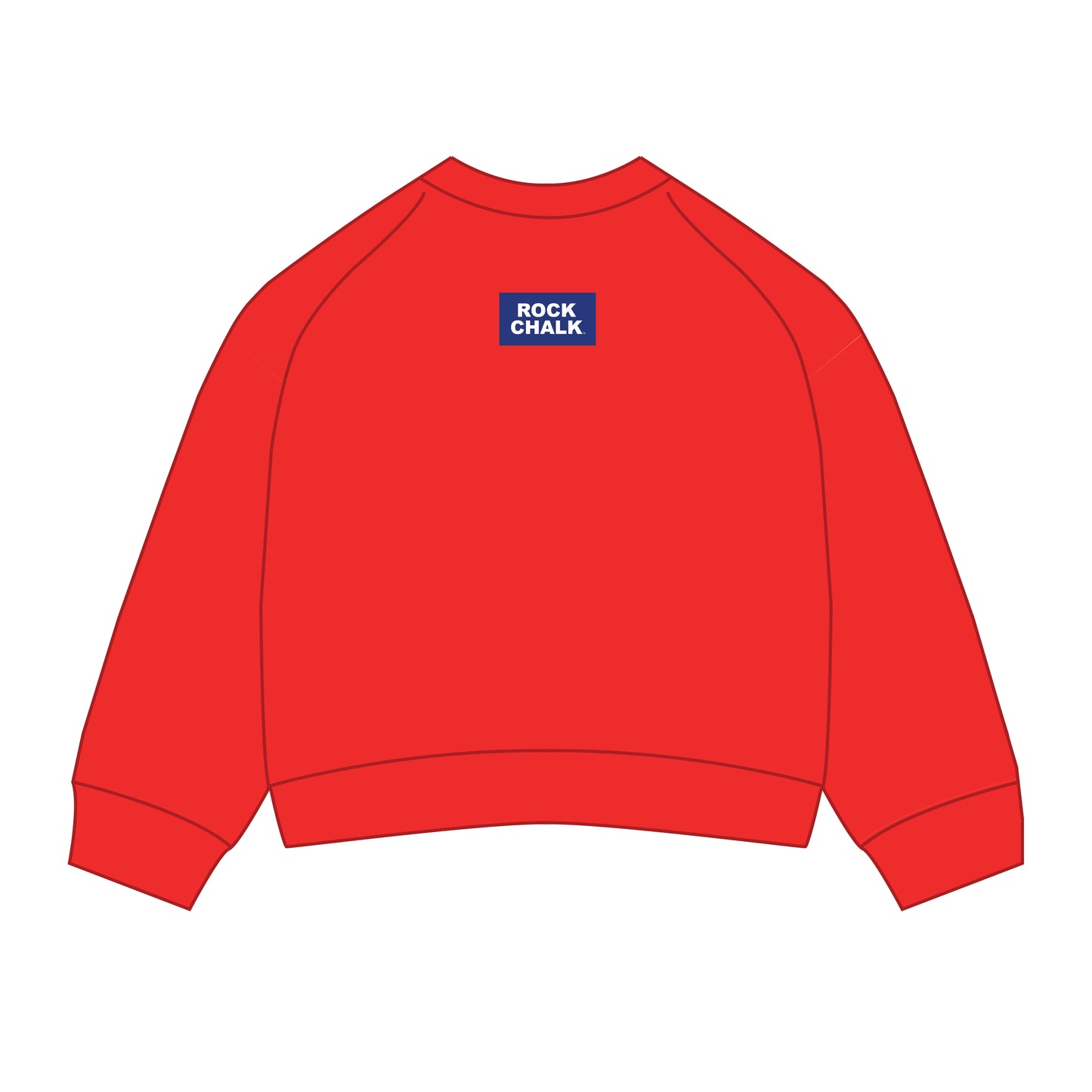 The Ava Airy Crewneck Rock Chalk Woven Label | Bright Red