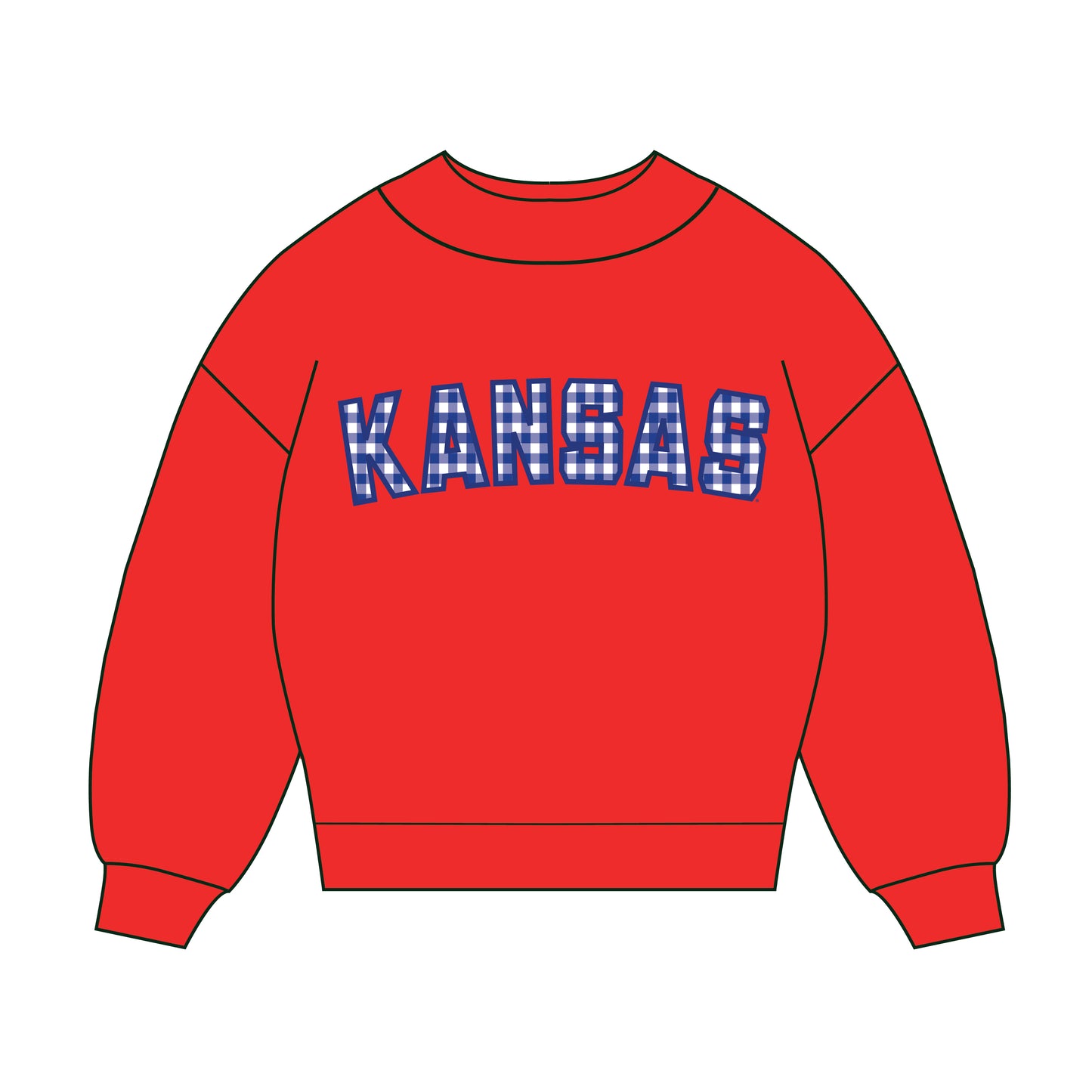 The Mallory Gingham Mockneck Kansas | Bright Red