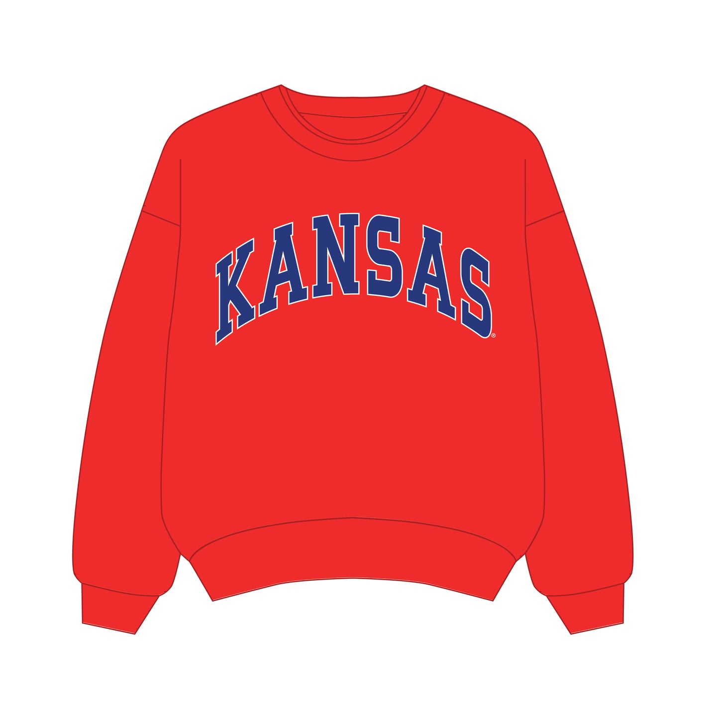 The Olivia Oversized Crewneck Kansas | Bright Red