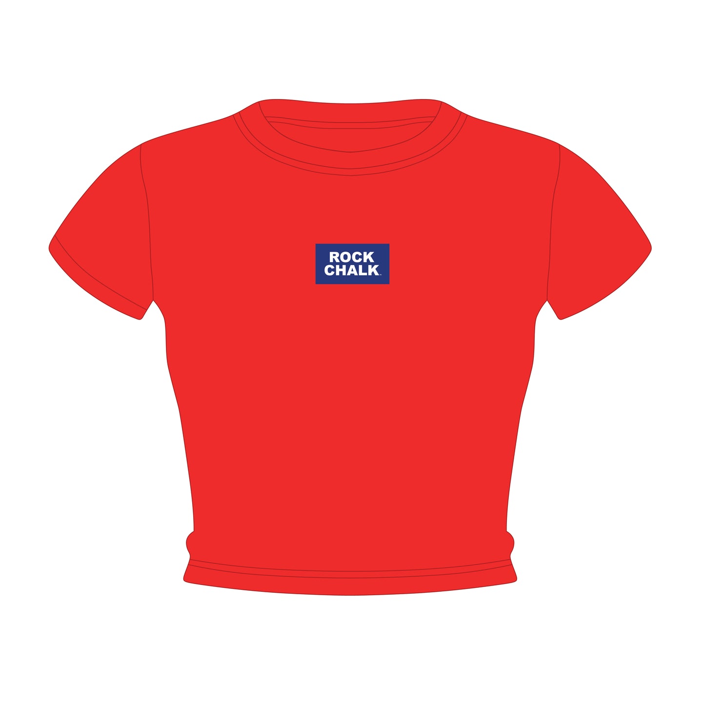 The Raegan Ribbed Baby Tee Rock Chalk Woven Label | Bright Red