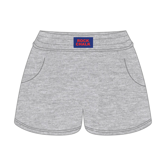 The Ava Airy Shorts Rock Chalk Woven Label | Heather Grey