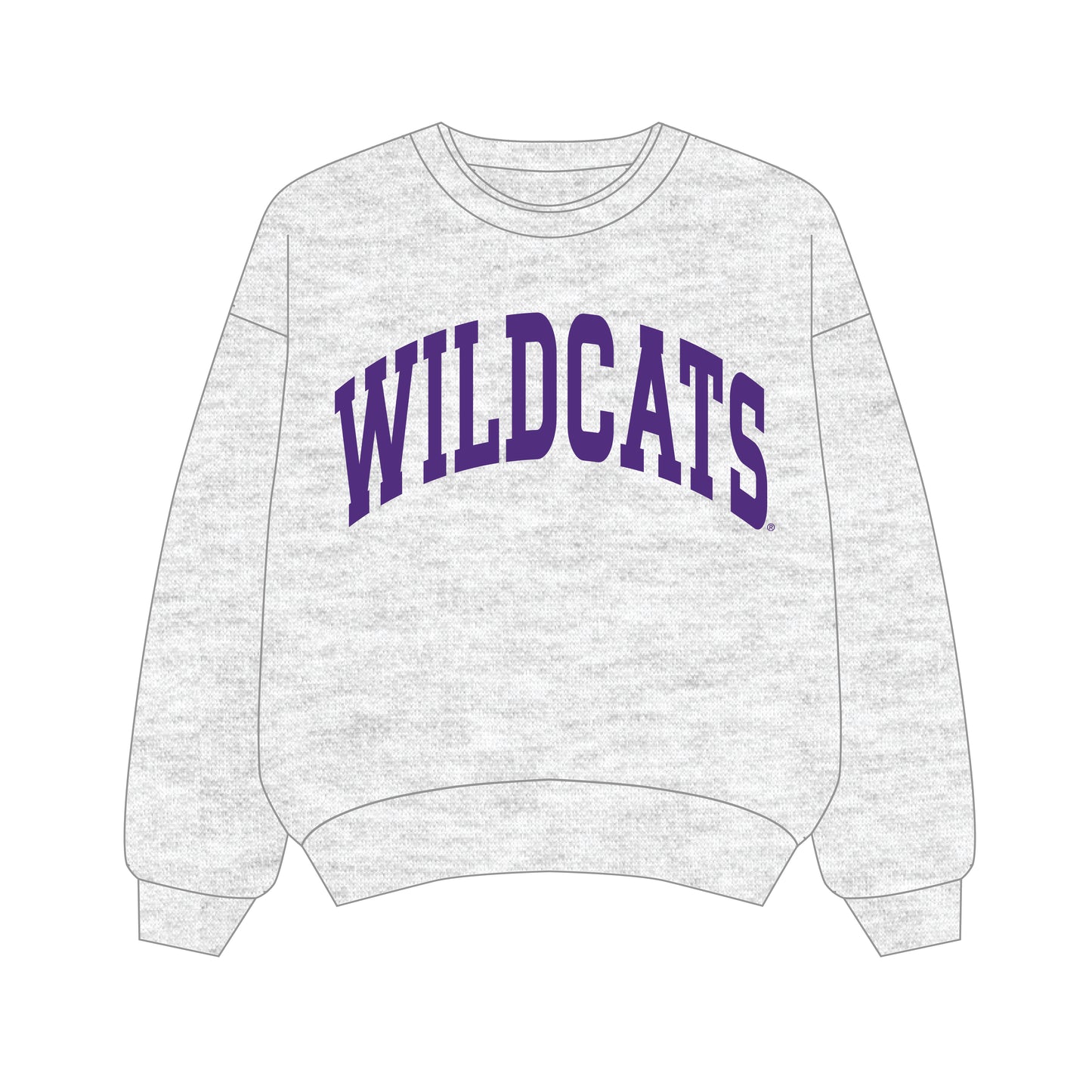 The Olivia Oversized Crewneck Wildcats | Youth Ash