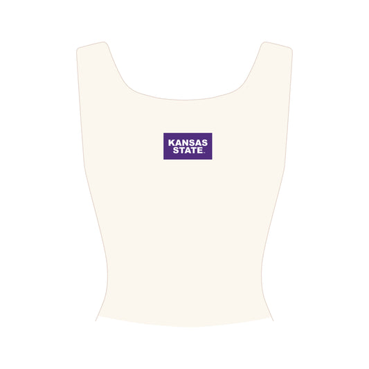 The Alli Ribbed Tank Kansas State Woven Label | Bone