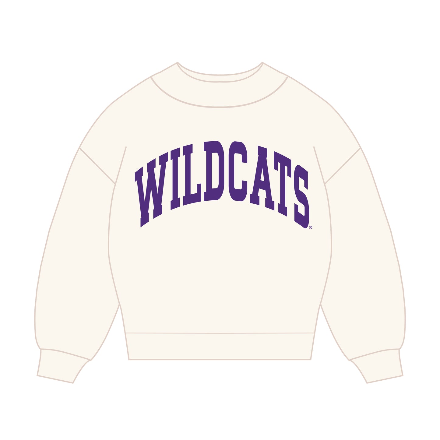 The Madi Classic Mockneck Wildcats Applique | Bone