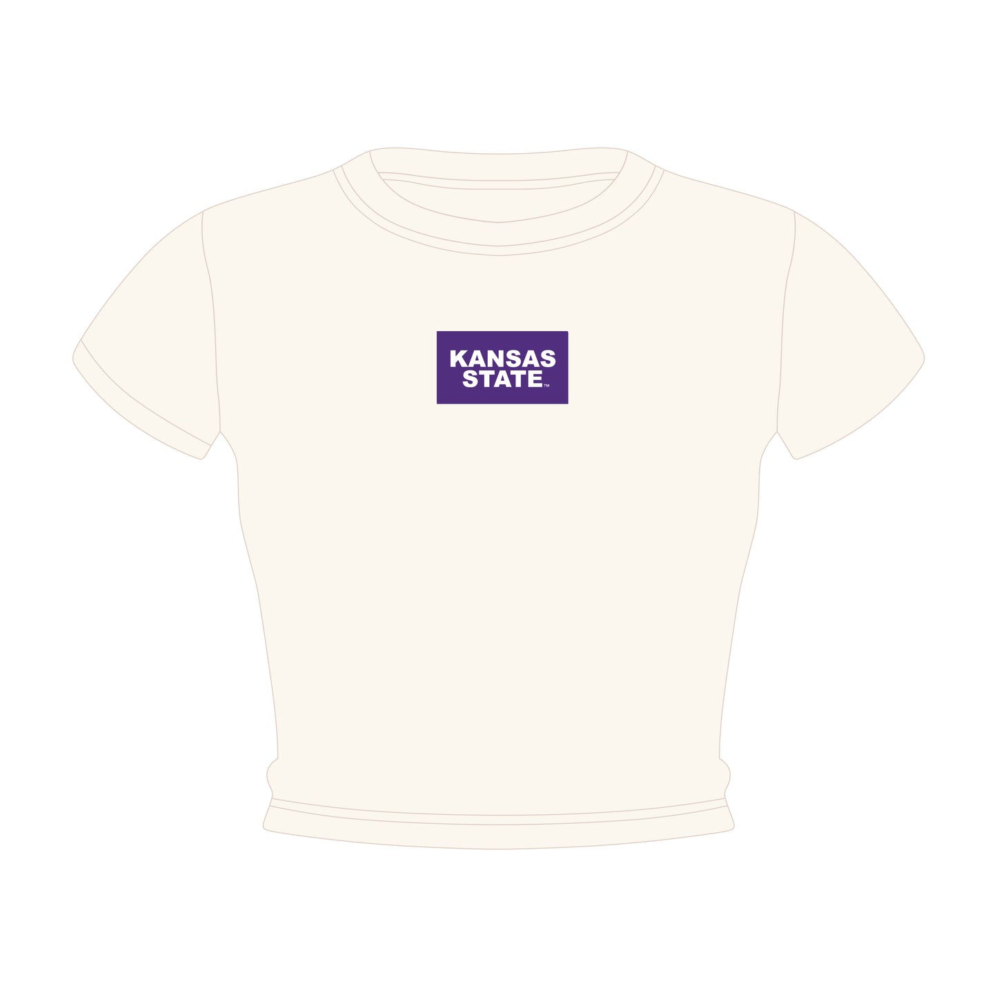 The Raegan Ribbed Baby Tee Kansas State Woven Label | Bone