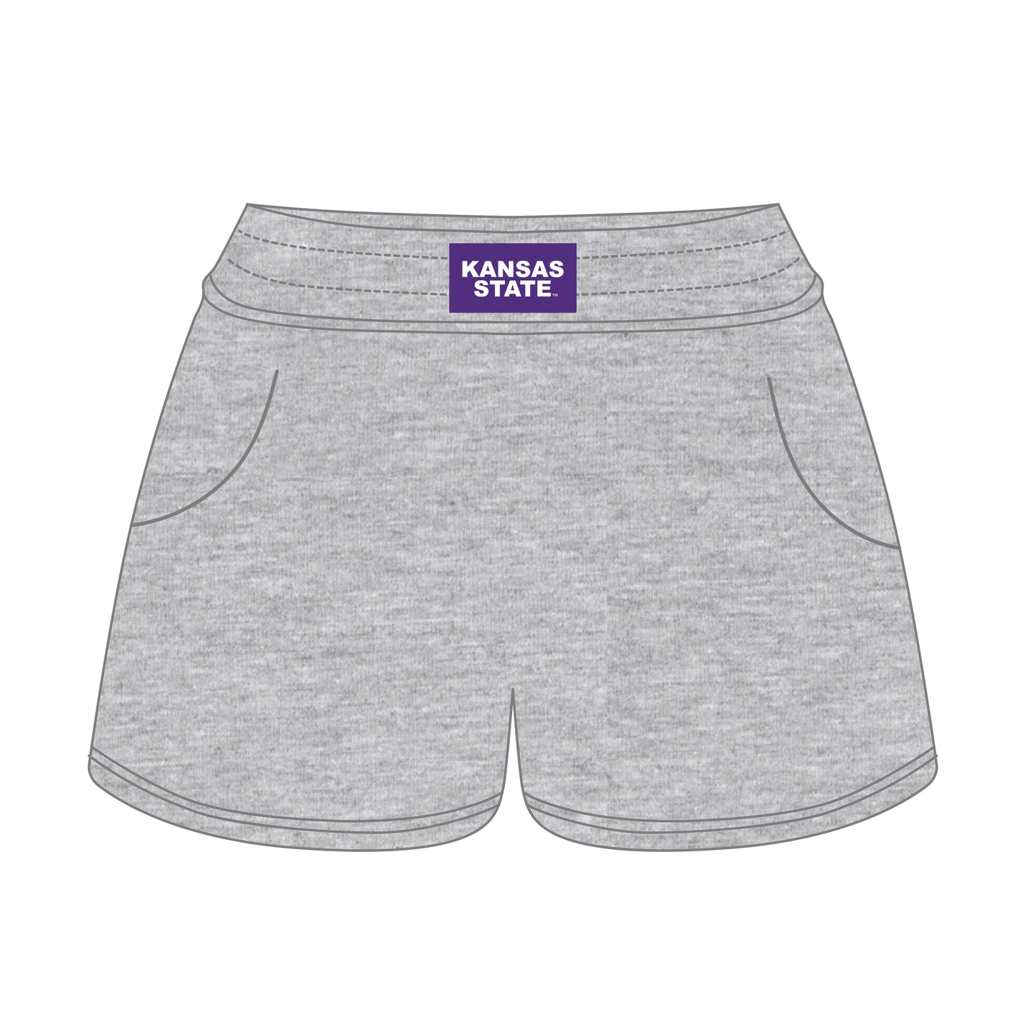 The Ava Airy Shorts Kansas State Woven Label | Heather Grey