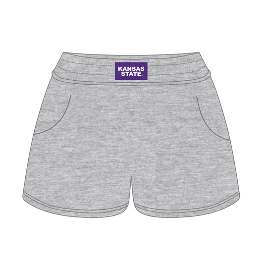 The Ava Airy Shorts Kansas State Woven Label | Heather Grey