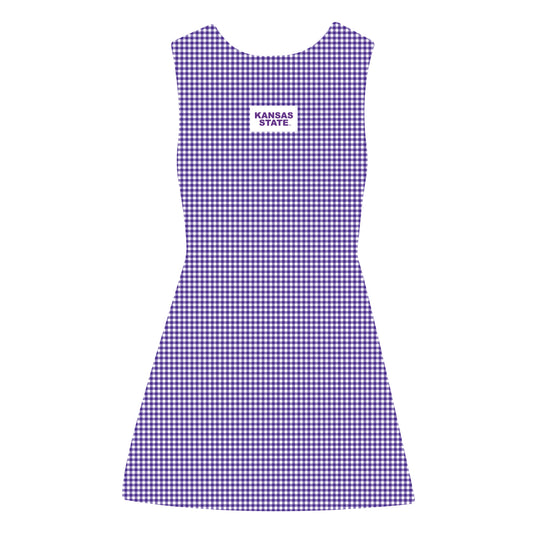 The Grace Gingham Dress Kansas State Woven Label | Purple