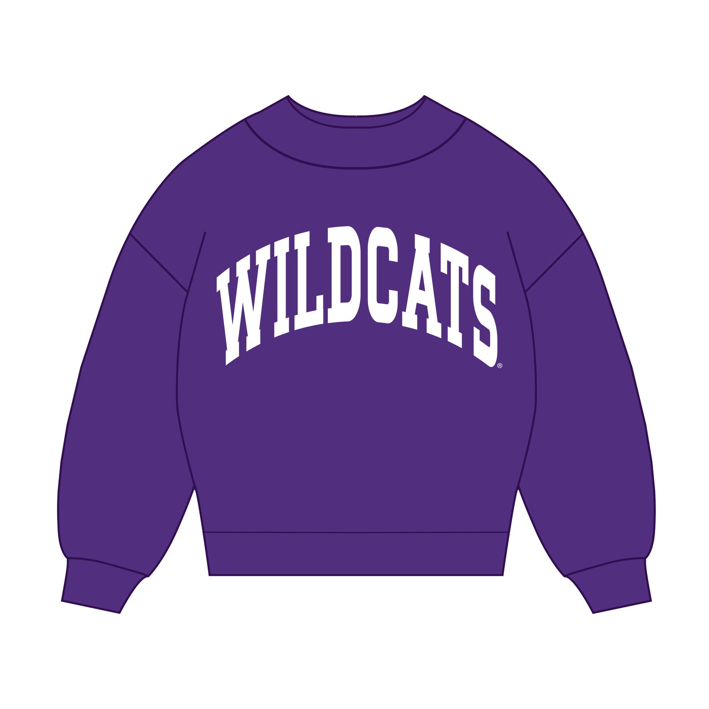 The Madi Classic Mockneck Wildcats Applique | Purple