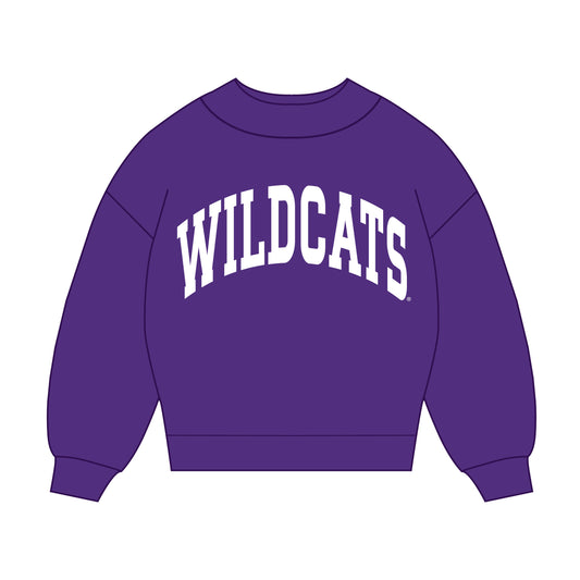 The Madi Classic Mockneck Wildcats Applique | Purple