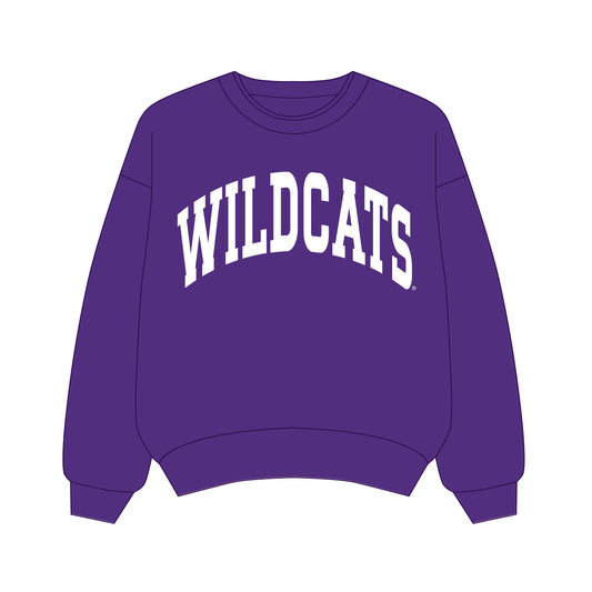 The Olivia Oversized Crewneck Wildcats | Youth Purple