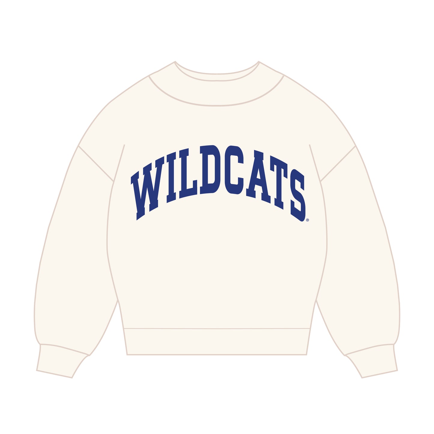 The Madi Classic Mockneck Wildcats Applique | Bone