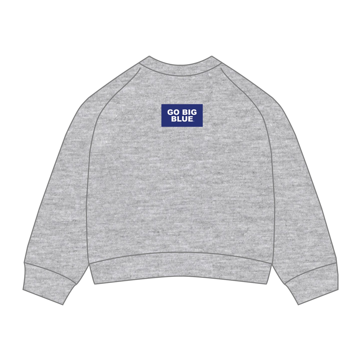 The Ava Airy Crewneck Go Big Blue Woven Label | Heather Grey