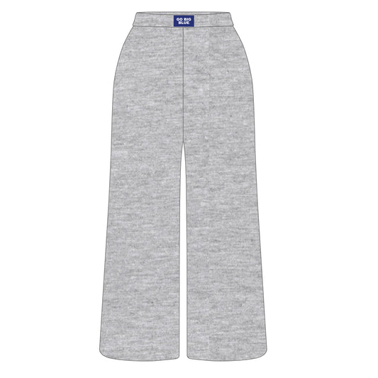 The Ava Airy Pants Go Big Blue Woven Label | Heather Grey