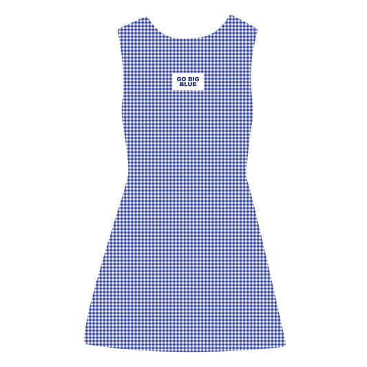 The Grace Gingham Dress Go Big Blue Woven Label | Royal