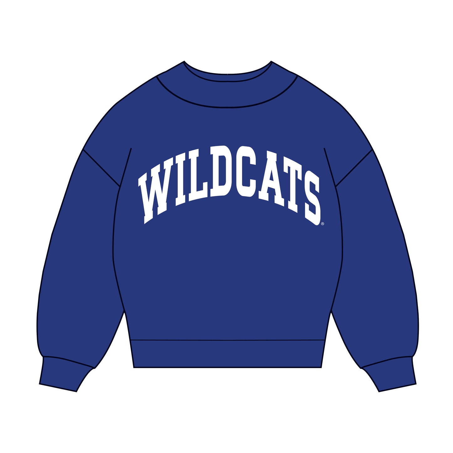 The Madi Classic Mockneck Wildcats Applique | Royal