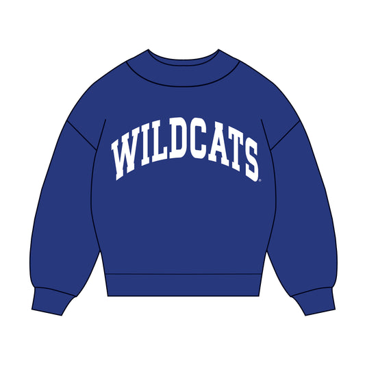 The Madi Classic Mockneck Wildcats Applique | Royal