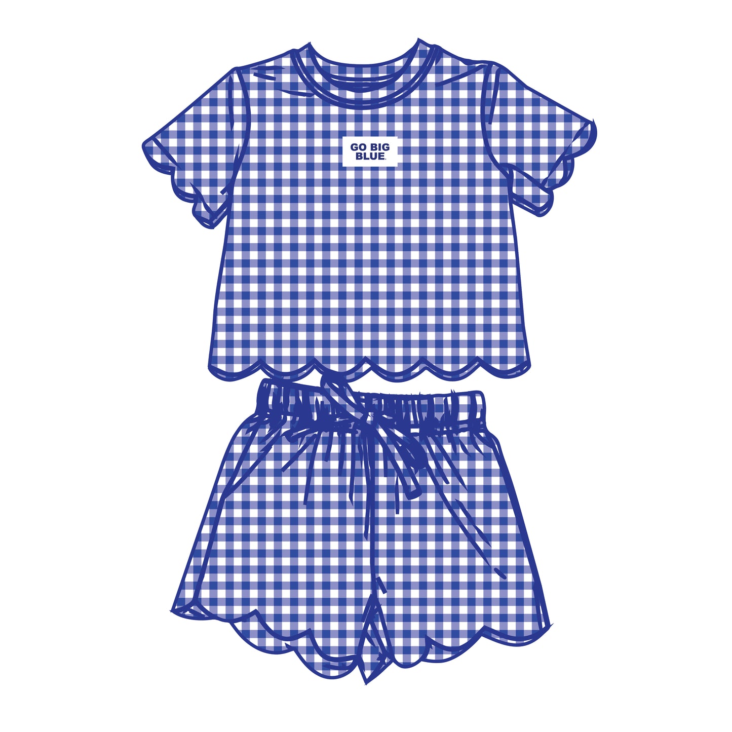 The Sue Scalloped Set Go Big Blue | Youth Royal
