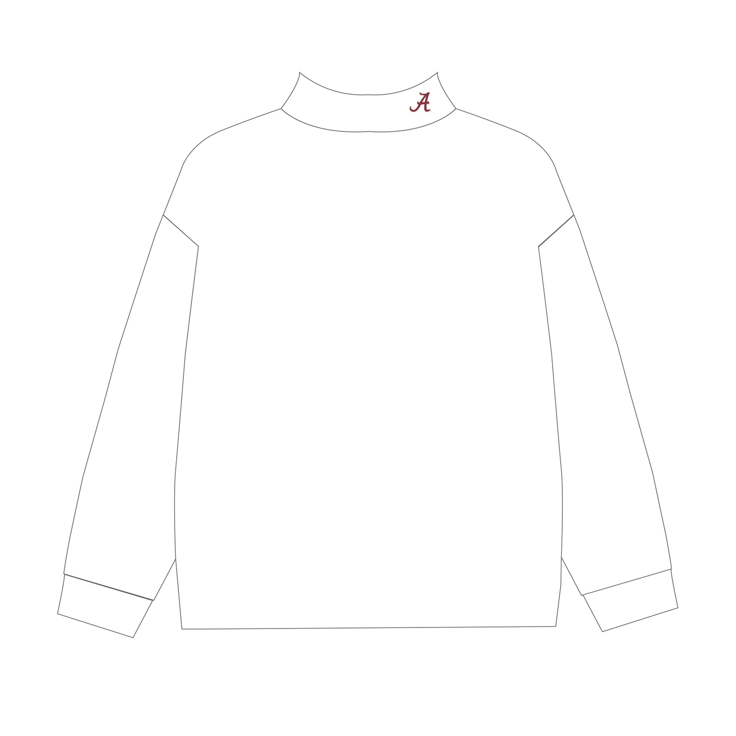 The Bri Embroidered Mockneck Alabama | Toddler/Youth White