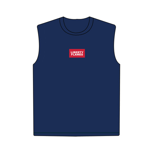The Anna Active Tank Liberty Flames Woven Label | Navy