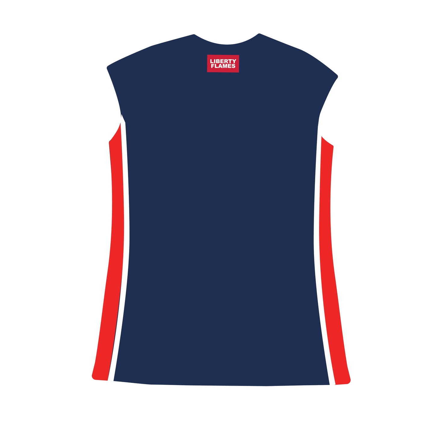 The Campbell Cap Sleeve Dress Liberty Flames Woven Label | Navy