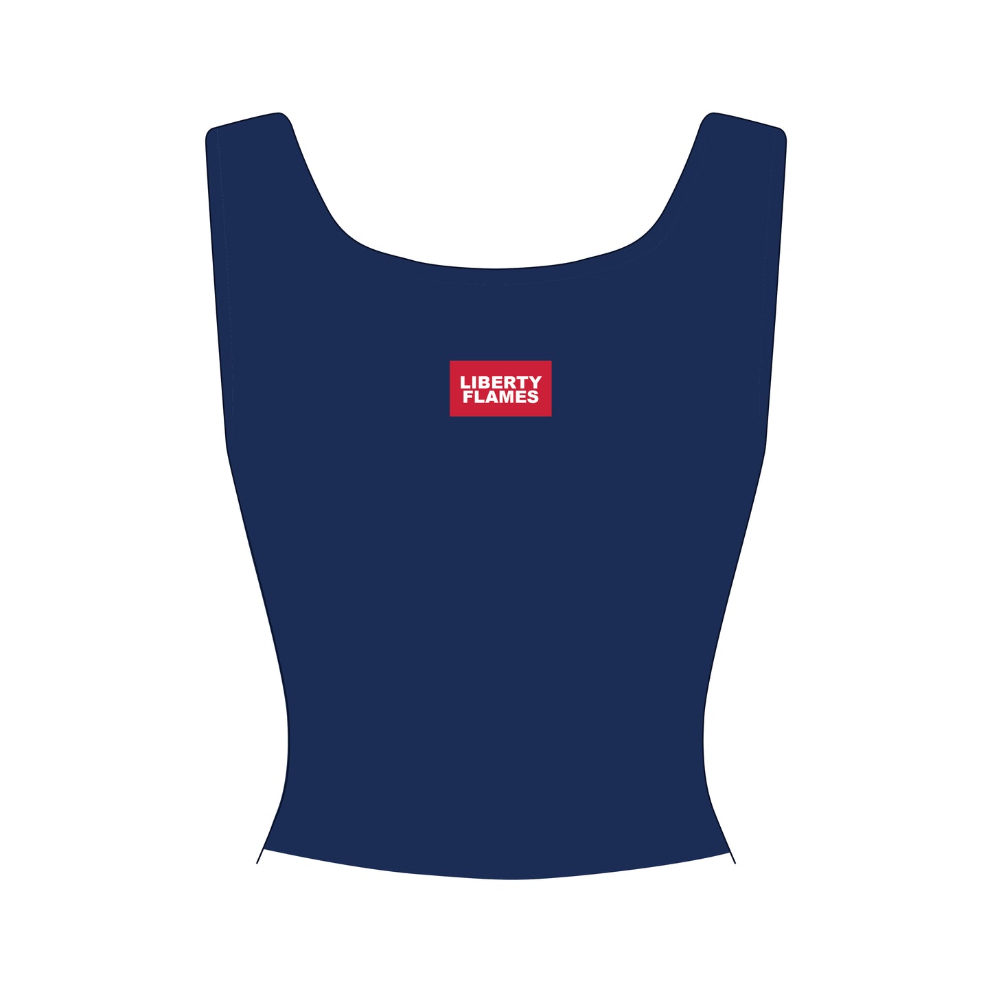 The Alli Ribbed Tank Liberty Flames Woven Label | Navy
