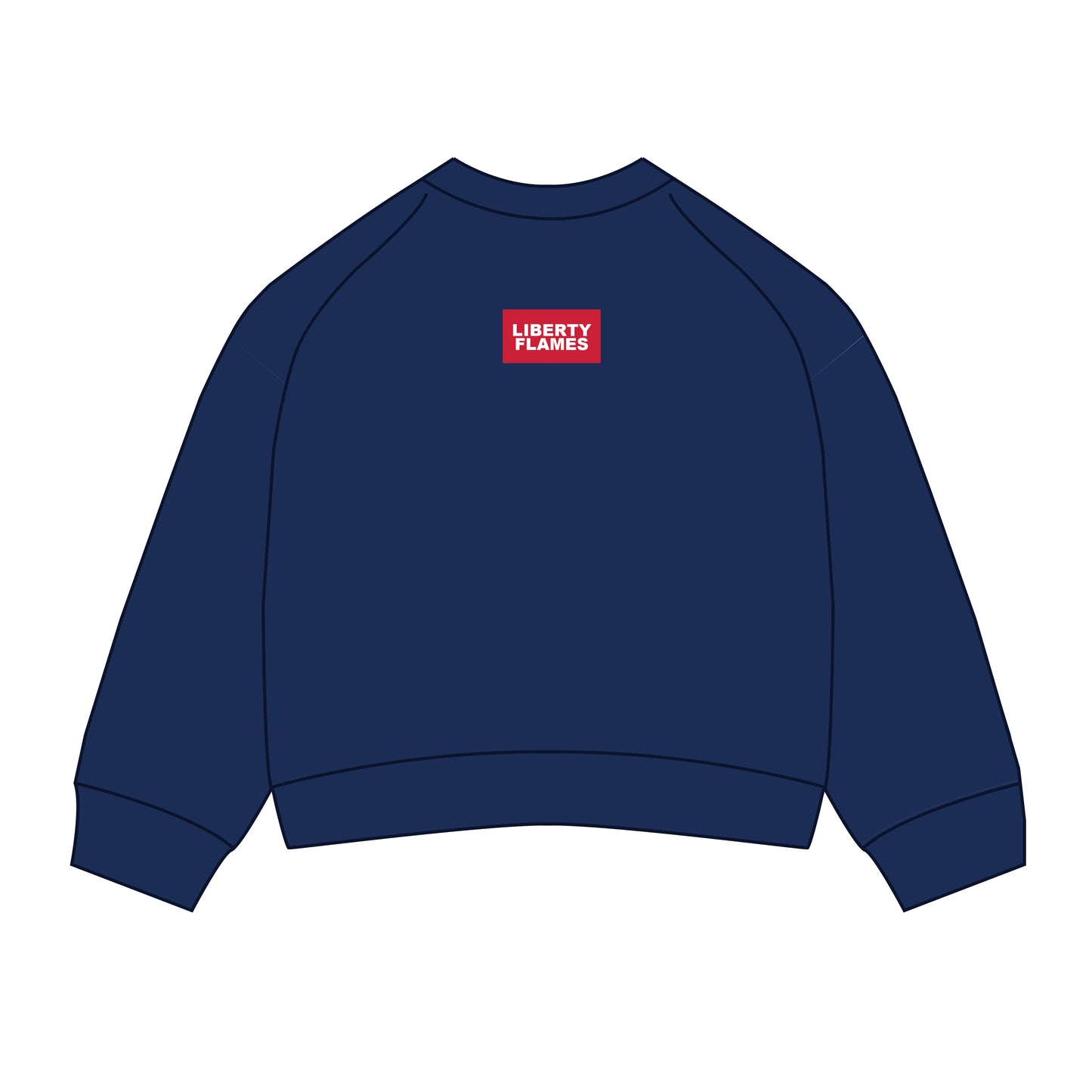 The Ava Airy Crewneck Liberty Flames Woven Label | Youth Navy