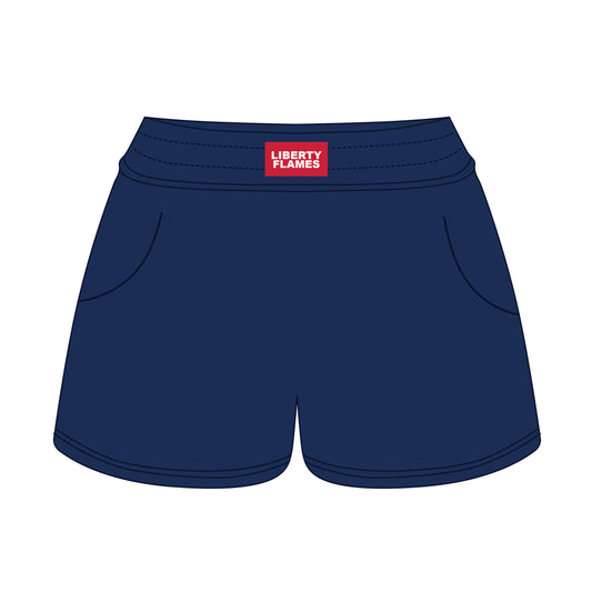The Ava Airy Shorts Liberty Flames Woven Label | Youth Navy
