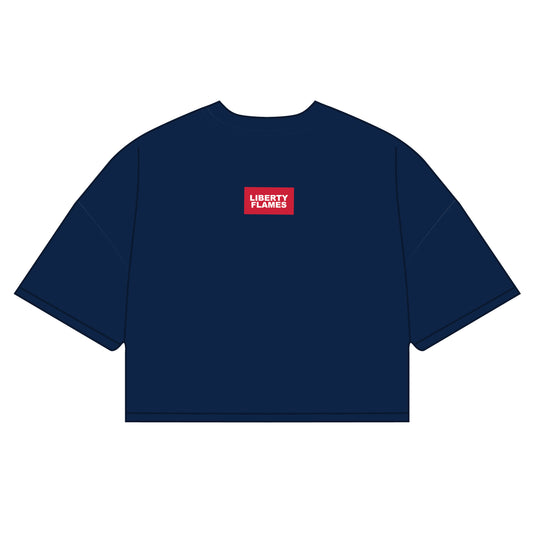 The Kristen Airy Shirt Liberty Flames Woven Label | Navy