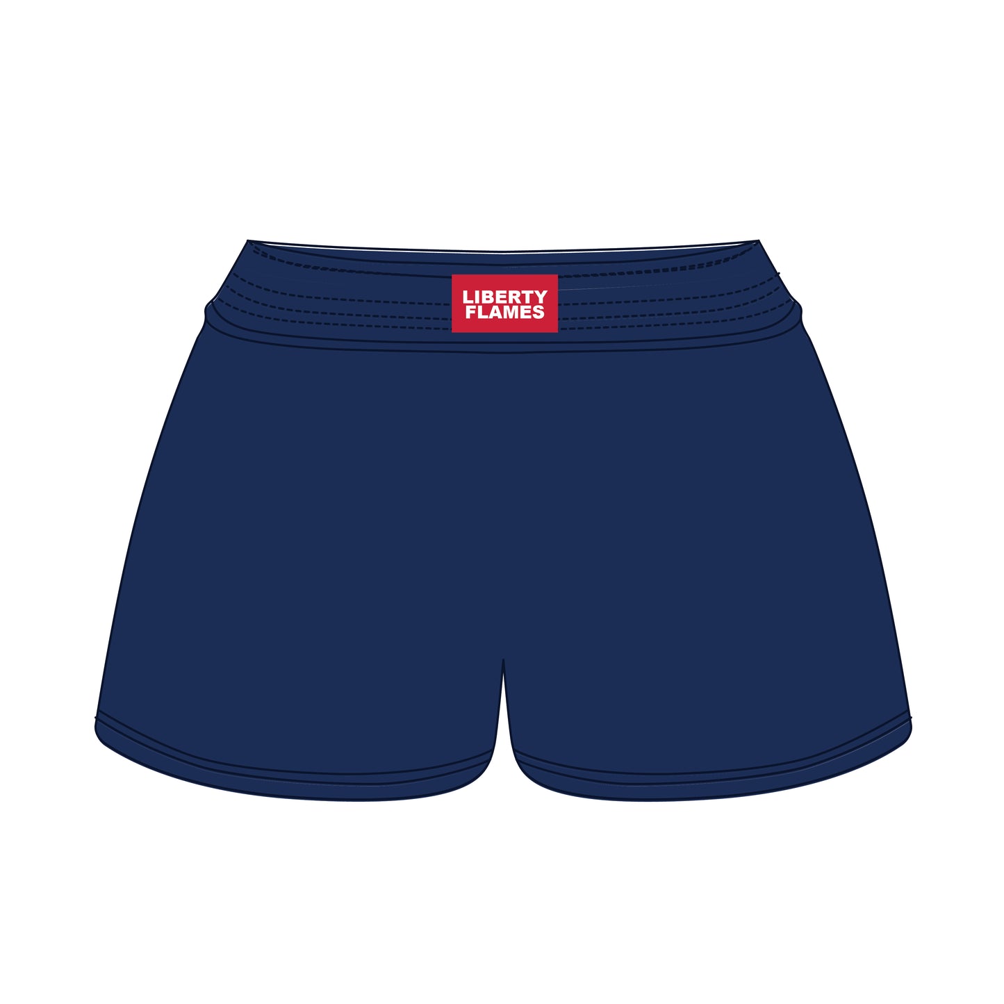 The Liz Nylon Shorts Liberty Flames Woven Label | Navy