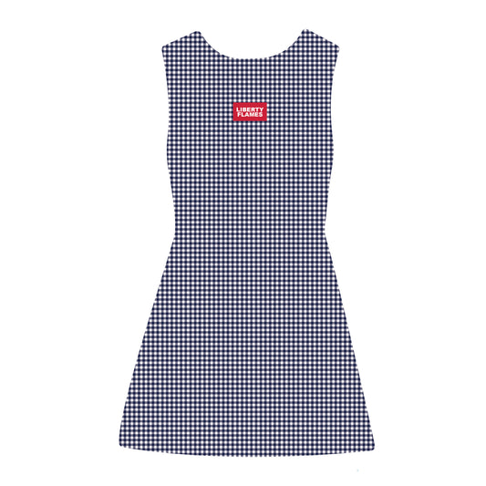 The Grace Gingham Dress Liberty Flames Woven Label | Navy