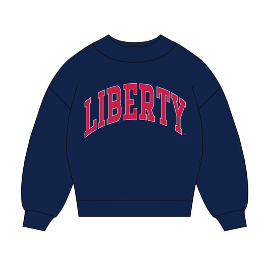 The Madi Classic Mockneck Liberty Applique | Navy