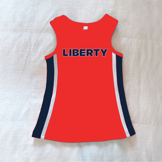 The Power Stripe Cheer Dress Liberty | Youth Bright Red