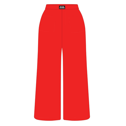 The Ava Airy Pants Ragin' Cajuns Woven Label | Bright Red
