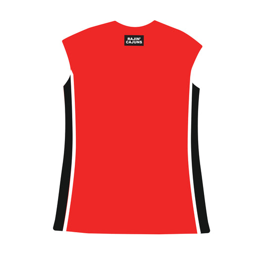 The Campbell Cap Sleeve Dress Ragin' Cajuns Woven Label | Bright Red