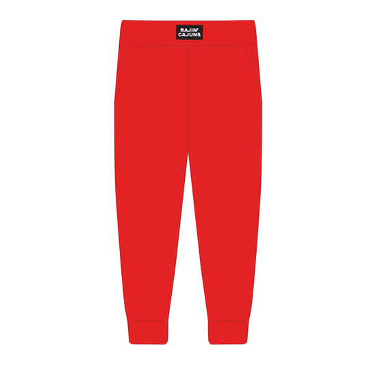 The Becca Joggers Ragin' Cajuns Woven Label | Bright Red