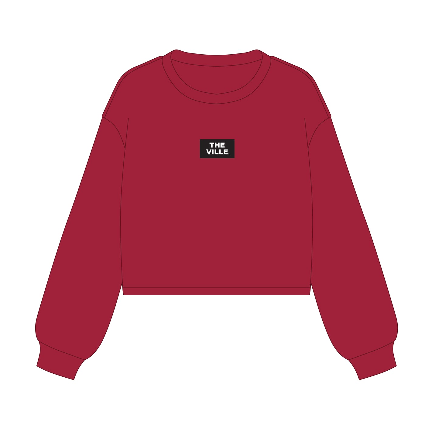 The Becca Boxy Crewneck The Ville Woven Label | Crimson