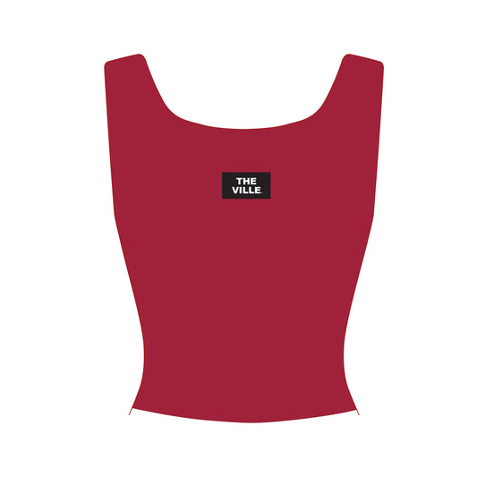 The Alli Ribbed Tank The Ville Woven Label | Youth Crimson