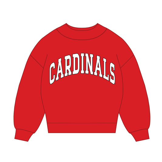 The Madi Classic Mockneck Cardinals Applique | Red