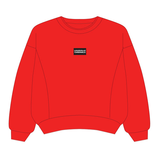 The Molly Corded Crew Louisville Cardinals Woven Label | Bright Red