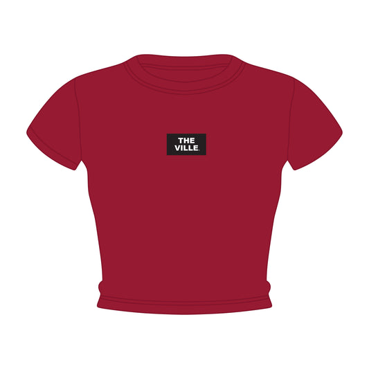 The Raegan Ribbed Baby Tee The Ville Woven Label | Crimson