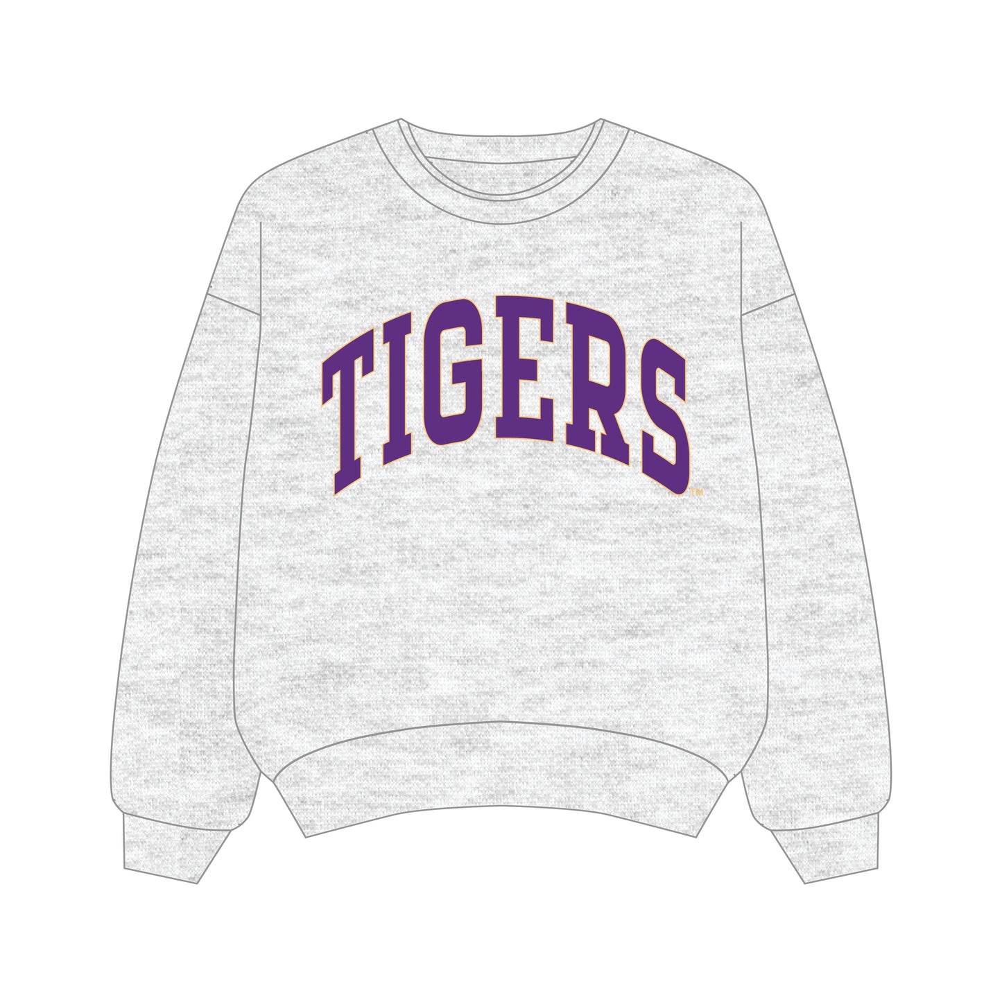 The Olivia Oversized Crewneck LSU | Youth Ash