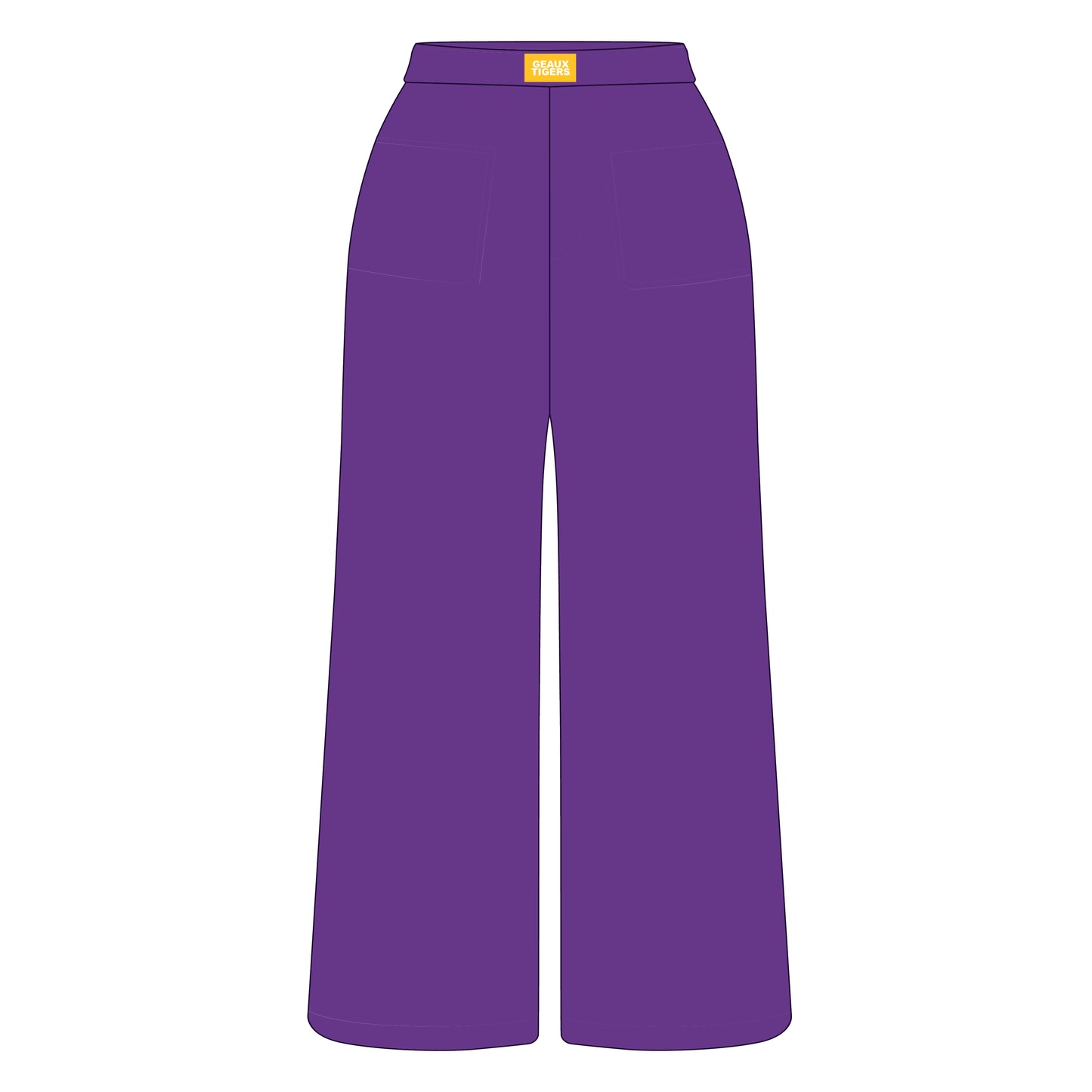 The Ava Airy Pants Geaux Tigers Woven Label | Purple