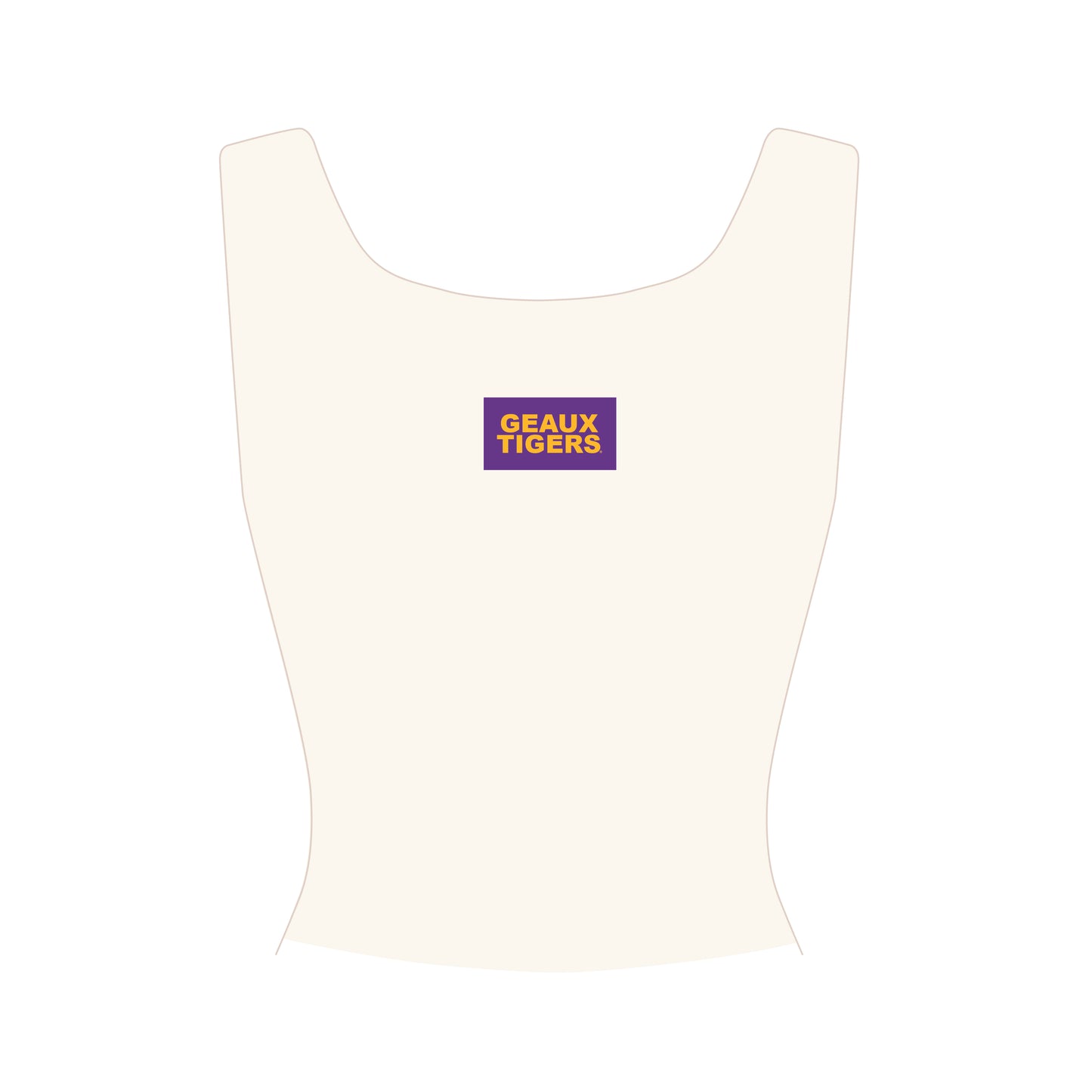The Alli Ribbed Tank Geaux Tigers Woven Label | Bone